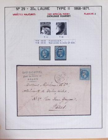 1867, Exceptionnelle étude sur N°29, avec planchage,
