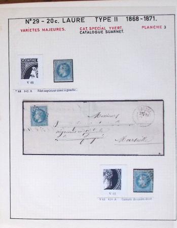1867, Exceptionnelle étude sur N°29, avec planchage,
