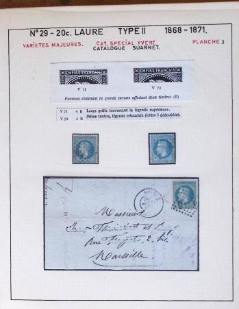 1867, Exceptionnelle étude sur N°29, avec planchage,