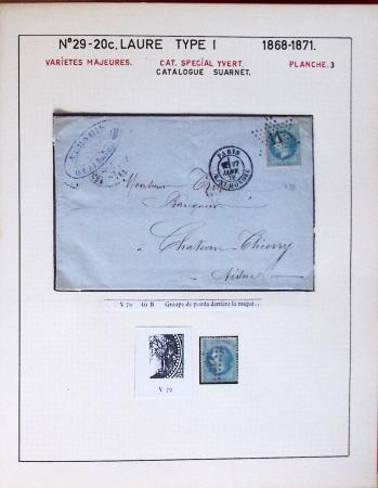1867, Exceptionnelle étude sur N°29, avec planchage,