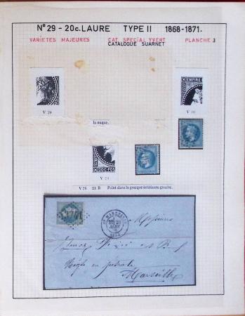 1867, Exceptionnelle étude sur N°29, avec planchage,