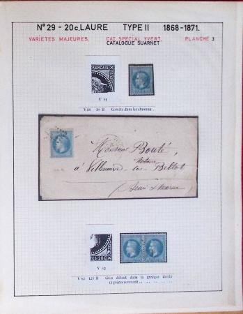 1867, Exceptionnelle étude sur N°29, avec planchage,