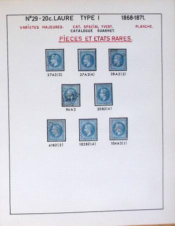 1867, Exceptionnelle étude sur N°29, avec planchage,