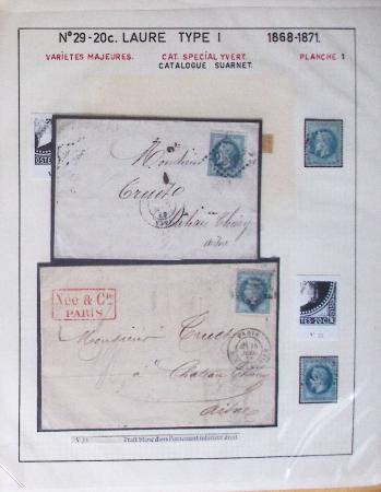 1867, Exceptionnelle étude sur N°29, avec planchage,