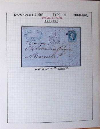 1867, Exceptionnelle étude sur N°29, avec planchage,