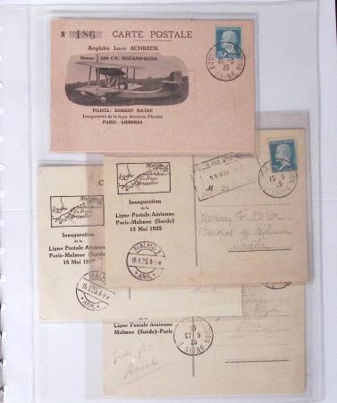 1902-2000, AEROPHILATELIE : Collection de cartes postales