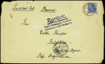 Allemagne n°85 obl Heilbronn (15 janv 1917) sur lettre pour Buenos Aires avec CAD "Bremen 1 D.O.R" (30.1.17) et griffe bleue