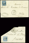 N°98 obl GC 2387 + T15 Monaco (1865) sur lettre pour Nice + lettre (angle supérieur gauche coupé) AFF n°60 obl. GC 2387 + T17 Monaco (22 mars 74)