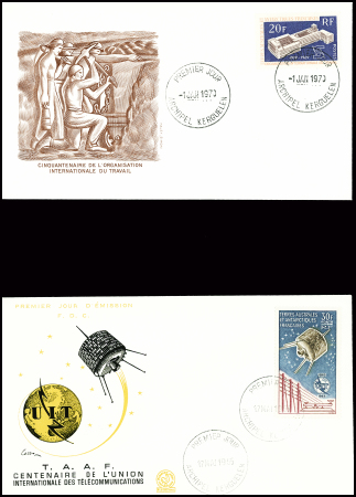 8 lettres avec bons affranchissements des TAAF dont PA2, PA3, PA14, PA7. Est jointe une lettre AFF Norvège obl. Maud Land (10.2.51). TB