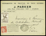 N°283 obl Paris 24 (29.5.1933) sur lettre avec vignette brune avec croix gammée en forme de vipères