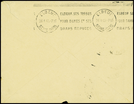 Lettre en franchise avec CAD "Poste aux armées n°2154" (1940 - Thonon les Bains) + cachet violet
