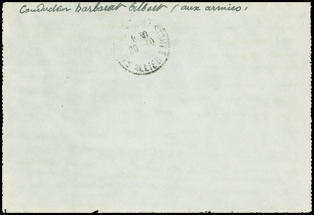 Lettre en franchise avec ancien CAD de 1918 réutilisé en 1939 "Trésor et postes * * " (17.10.1939). TB