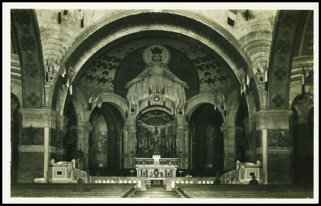 Carte postale en franchise de Lourdes (1940) avec cachet noir "Train sanitaire n°7 SO midi - Le gestionnaire". TB