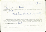 Entier carte postale 80c Pétain obl Toulon (1942) avec au verso repiquage du service de renseignement aux familles avec message du porte-avions Béarn