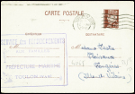 Idem mais entier CP 1F20 Pétain obl Toulon (2.12.1942) avec message du croiseur Emile Bertin stationné aux Antilles. TB