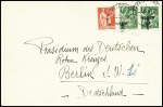 N°283 + 432, 2 pièces, obl CAD "Feldpost" (7.9.40) sur lettre pour la Croix Rouge allemande à Berlin. TB