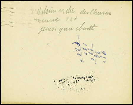 Lettre en franchise avec griffe violette "Gebuhrenfrei (franchise postale) + obl mec "Troyes Aube" (1941) + cachet rect noir
