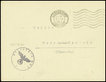 Lettre en franchise avec obl mec "Angoulême Charente" (1942) + cachet noir avec aigle "Kreiskdtr 887". TB