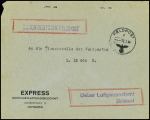 Lettre pour Lille avec griffe violette "Bezirksbauleitung der Luftwaffe Cambrai" (1942). TB