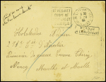 Lettre en franchise du Vésinet (2.8.40) pour un prisonnier français à la caserne Thiry à Nancy avec mention manuscrite