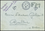 Lettre en franchise avec CAD "Montpellier RP Hérault" (1942) + mention manuscrite "Manque cachet vaguemestre" et au verso spectaculaire bloc de 15
