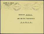 Lettre en franchise avec en-tête "Mairie de Sedan repliée à Niort (Deux Sèvres)" + obl. Mec "Niort RP Deux Sèvres" (1941). TB