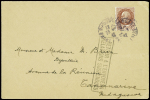 N°517 obl Macon-Gare (23.8.42) sur lettre pour Madagascar avec griffe noire encadrée "retour à l'envoyeur relations suspendues" (débarquement anglais)