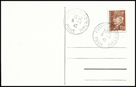 N°515 obl CAD "France européenne Paris" (1942) sur carte postale pro-nazie "Notre mère l"Europe Pâques 1942". TB