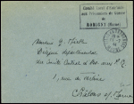 Lettre en franchise avec CAD "Ville en Tardenois Marne" (11.7.44) + cahet rect noir "Comité local d'entr'aide aux prisonniers de guerre de Romigny (Marne)"
