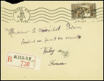 Algérie n°116 obl mec "Alger RP Alger" (1941) sur lettre recommandée d'office adressée au maréchal Pétain. Rare et TB