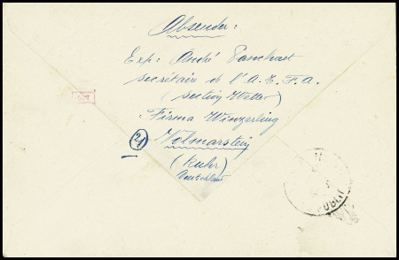 Allemagne n°717 sur lettre avec cachet ovale violet "Amicale des travailleurs français de Wetter Gau Westfalen sud - le responsable"
