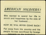 Tract lancé par les Allemands en Normandie (1944) sur les soldats américains pour les démoraliser "Waiting in vain" (tête de femme et soldat mort). TB
