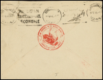 Lettre en franchise avec CAD "Poste aux armées FFL (1945) + griffe et cachet rouges "Délégation générale de la France combattante au Levant - consulat - Beyrouth"