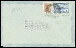 Uruguay n°353 + PA92A obl Montevideo (1942) sur lettre adressée au Général de Gaulle à Londres. TB