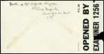 Saint Pierre et Miquelon n°253 + 282 obl sur lettre non philatélique avec censure bleue "X3" des FNFL adressée à Londres. Rare et TB