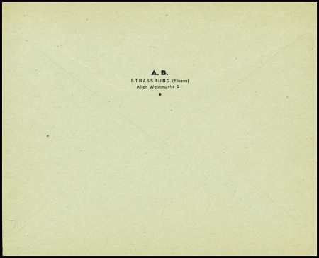 Allemagne n°710 obl Strassburg (18.11.44) sur lettre. TB