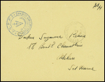 Lettre en franchise avec CAD horoplan "Bourg St Maurice Savoie" (1944) + cachet bleu avec Croix de Lorraine