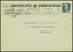 N°713 obl Lyon Gare (1945) sur lettre à en-tête "Croix-Rouge suisse secours aux enfants délégation de Lyon". TB