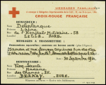 Petit message Croix Rouge de Lille (30 sept 44) pour Bernay Eure (suites de la bataille de Normandie). TB