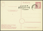 Entier carte postale 8PF Hitler obl Berchtesgaden (4.5.45). N'a pas voyagé (prise par la 2ème DB du nid d'aigle d'Hitler). TB
