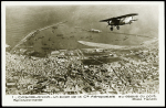 Carte postale photo "Casablanca - Un avion de la Cie aéropostale au dessus du port" (photo Flandrin n°1). TB