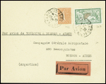 N°199 + 207 obl Paris 75 (29.2.28) sur lettre avec mention dactyl "Par avion de Toulouse à Buenos Aires (M180 - pilote Mermoz). TB