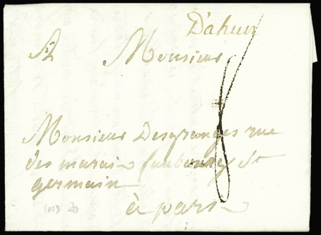 Marque manuscrite "D'Ahun" (L1 - 1783), ind 20. TB