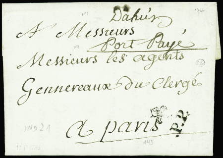 Marque manuscrite "D'Ahun" + "Port Payé" manuscrit