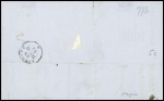 N°16 obl grande griffe noire "Via di Mare" + grand "PD" en noir (Salles n°673) sur lettre de Marseille pour Livourne, ind 24. RR et TB