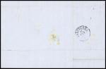 N°17B, 80c rose, obl linéaire "Estrangero Barcelona" (Salles n°611) sur lettre de Marseille pour barcelone, ind 22. TB