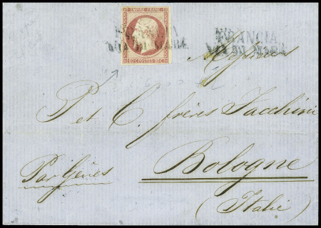N°17B, obl linéaire "Francia di Mare" (Salles n°659) sur lettre pour Bologne, ind 20