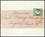 N°11 obl CAD rouge "Imprimés Paris PP 7" (1864) sur circulaire sous bande. TB. Cote 400€