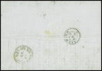N°22, 2 pièces, obl griffe noire "Via di Mare" (37mm) + "PD" noir "Salles 672 + 673) sur lettre de Marseille pour Livourne, ind 24. RR et TB