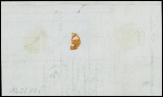 N°22 + 30 obl griffe "Francia di Mare" (Salles n°659) sur lettre de Marseille pour Civita Vecchia avec taxe 4 manuscrite. TB